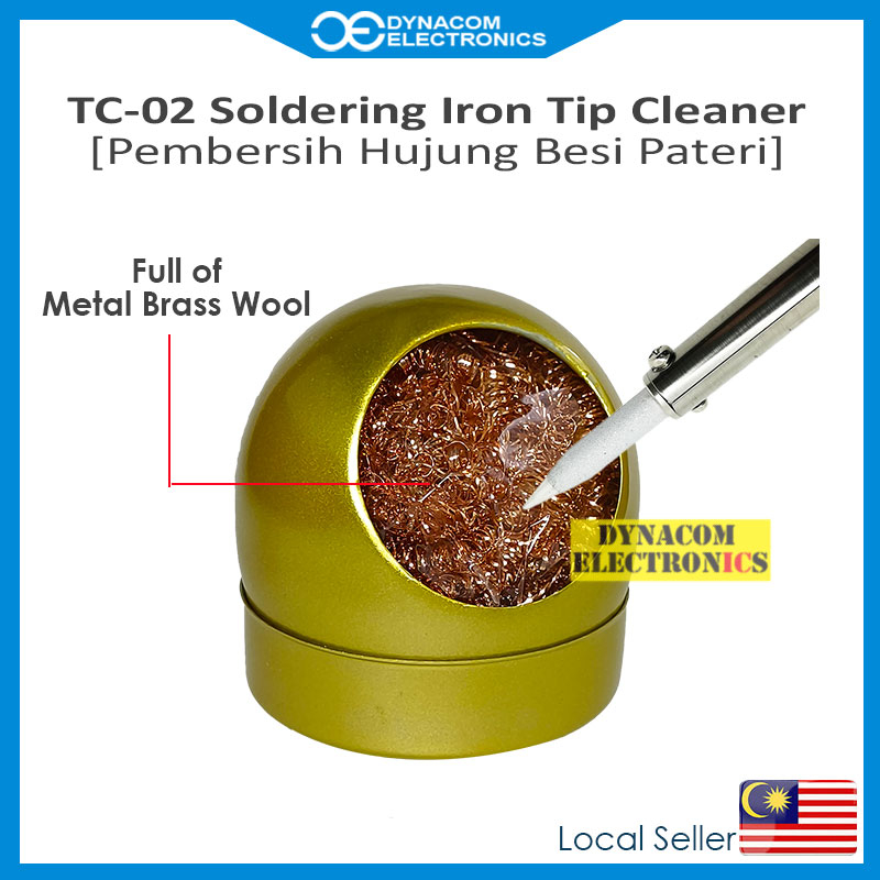 TC-02 Soldering Iron Brass Metal Steel Wire Tip Cleaner Head Tip ...