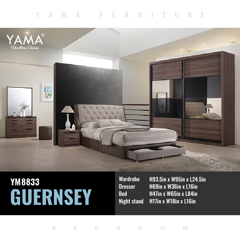 [Bedroom Set] Yama Furniture GUERNSEYQueen/King Size Bedframe