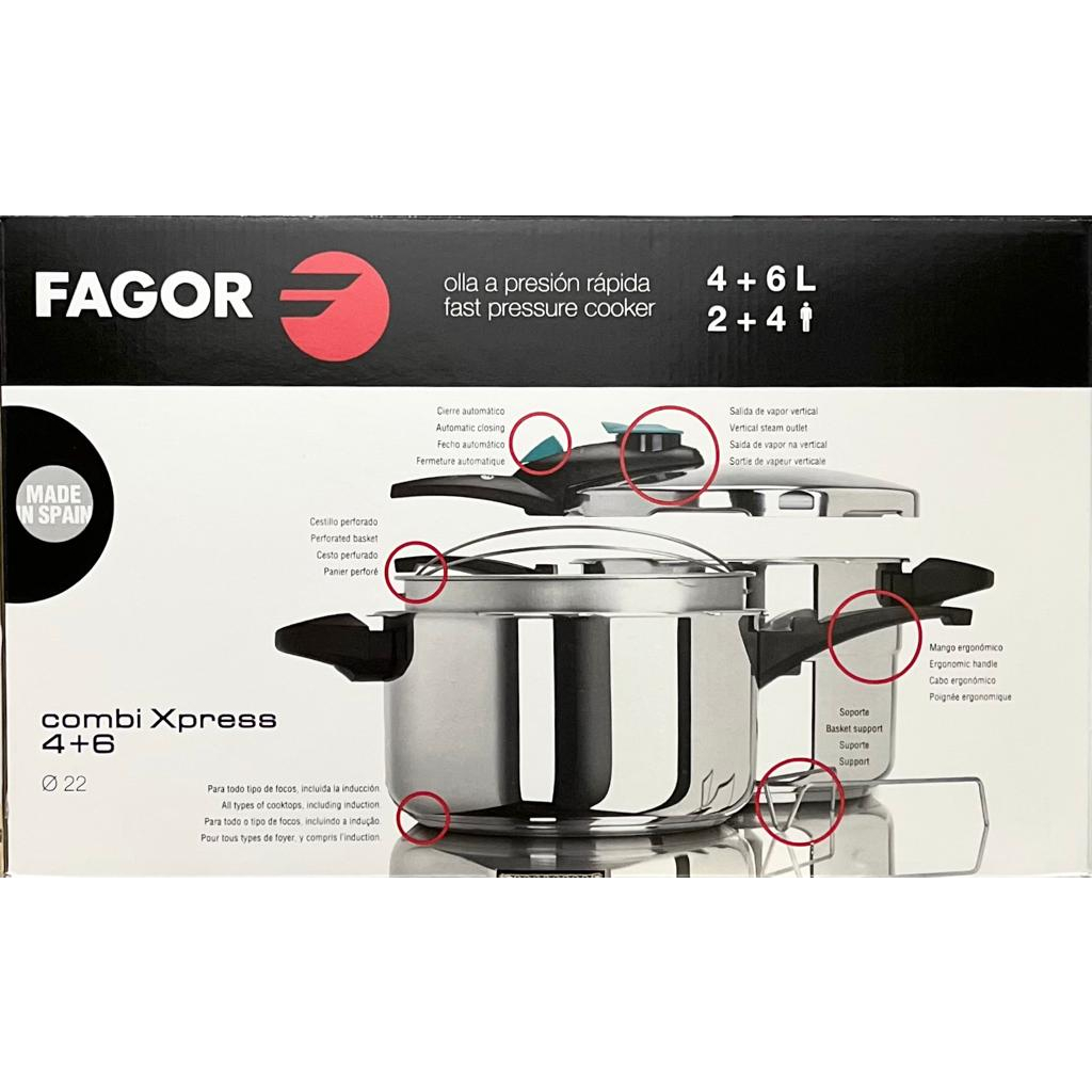 Fagor Pressure Cooker Combo Express 4L + Express 6L Shopee Malaysia