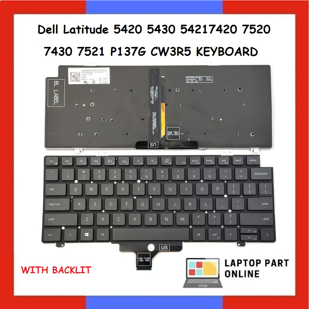 Dell Latitude 5420 5430 54217420 7520 7430 7521 P137G CW3R5 KEYBOARD ...