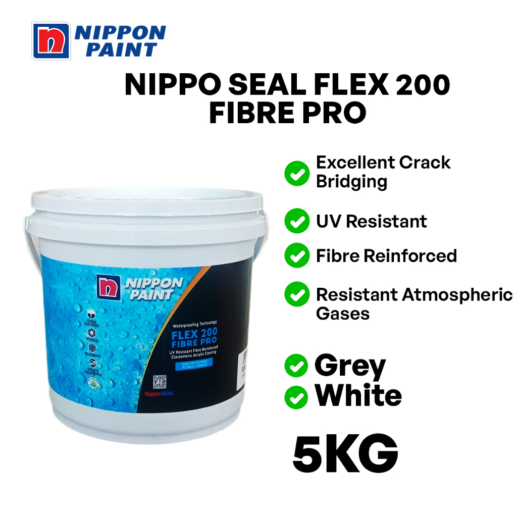 5KG Nippon Paint Nippo Seal Flex 200 Fibre Pro Waterproofing Technology