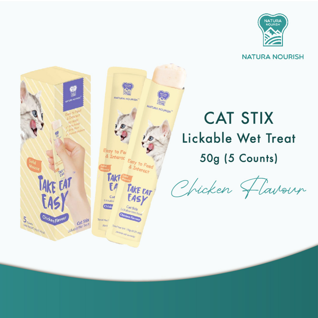 Natura Nourish Cat Stix Wet Treat Snacks Chicken & Tuna Flavor Solid Mousse Natura Nourish (10g
