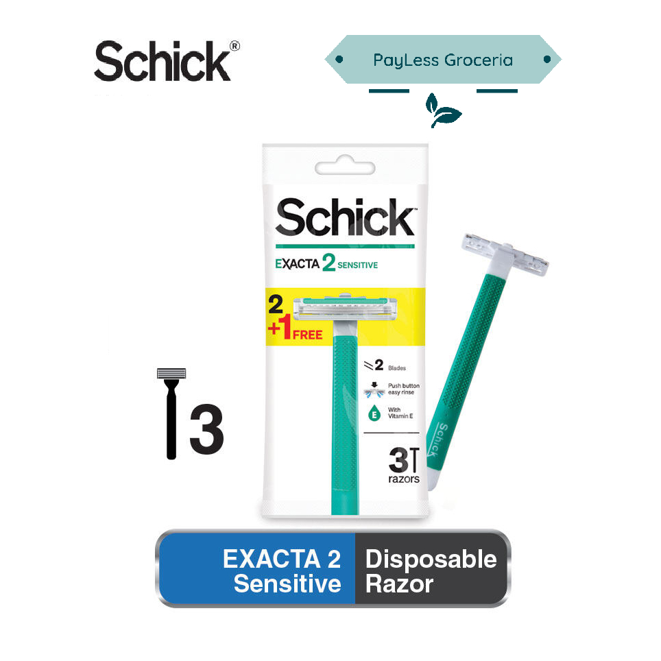 Schick Exacta 2 Sensitive Men Shaving Razor Pisau Cukur 2+1's (3Pcs ...