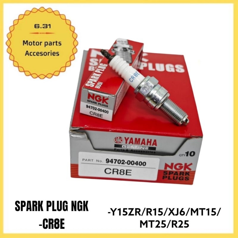 YAMAHA NGK SPARK PLUG CR8E FOR Y15 R15 MT15 FZ150 MT25 R25 XJ6 JAGUH