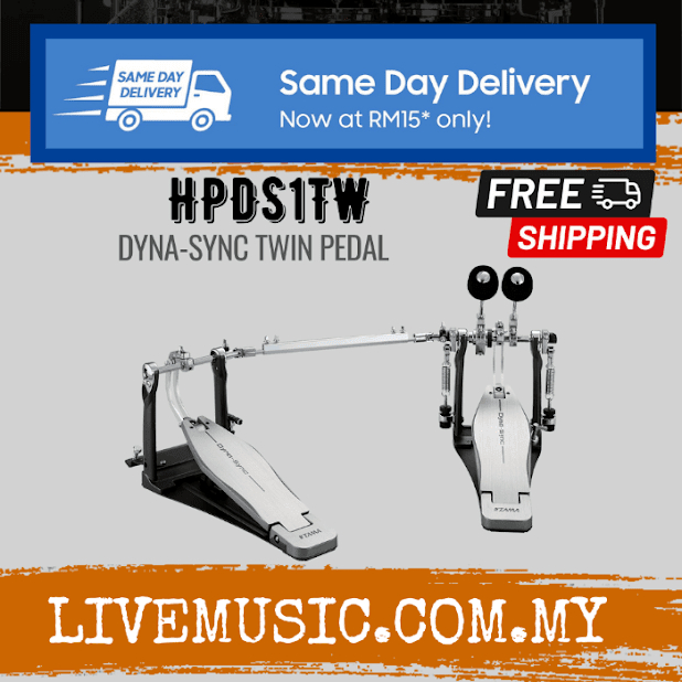 Tama DynaSync Double Bass Drum Pedal with Case (HPDS1TW) Shopee Malaysia