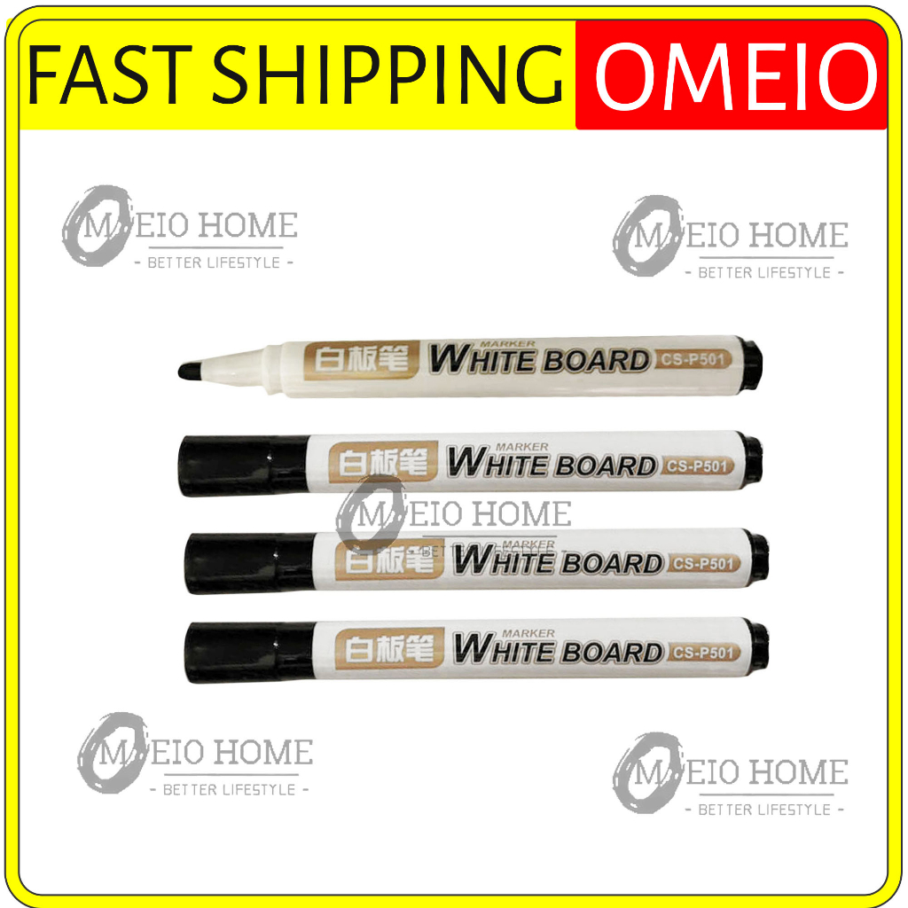 Whiteboard Erasable Black Marker Pen Study Stationary 1Pcs | Shopee ...