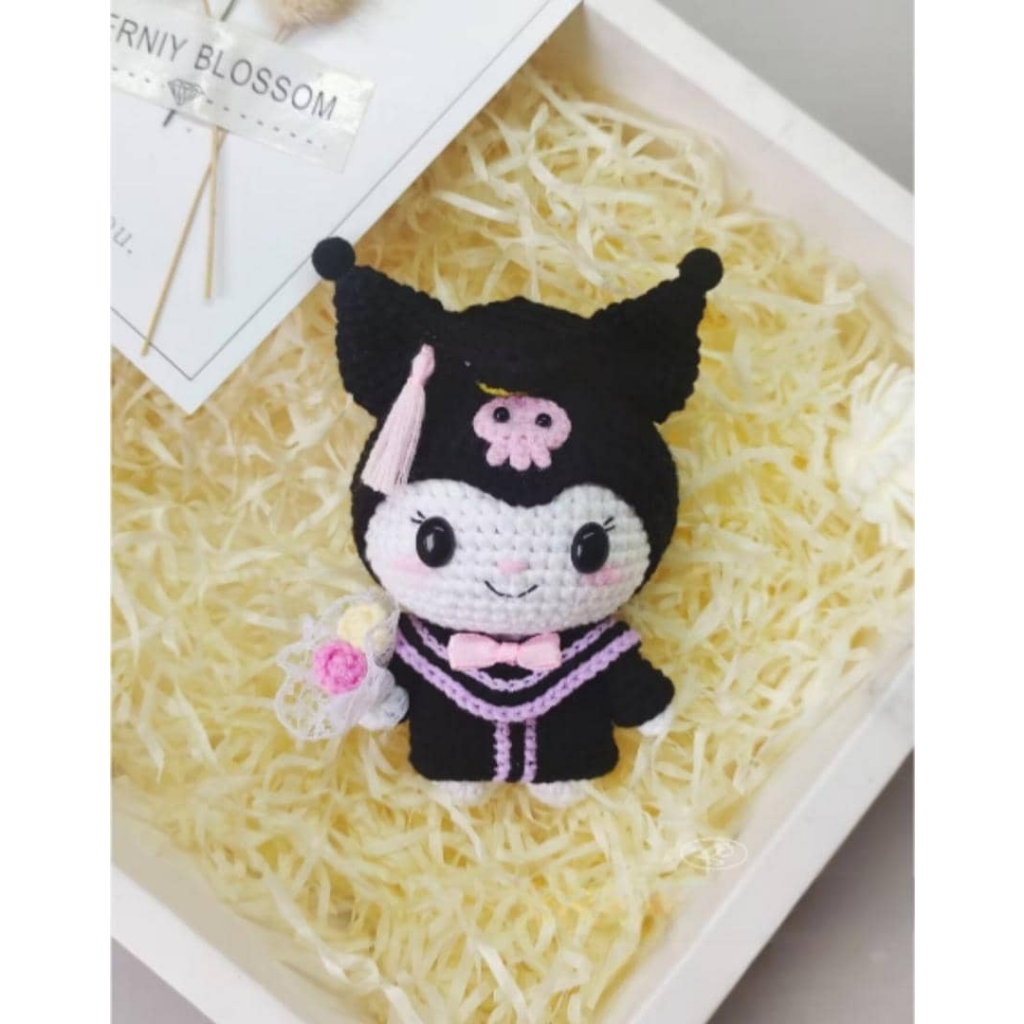 11[pdf File] Kuromi Graduation Doll E Crochet Pattern (in Chinese 