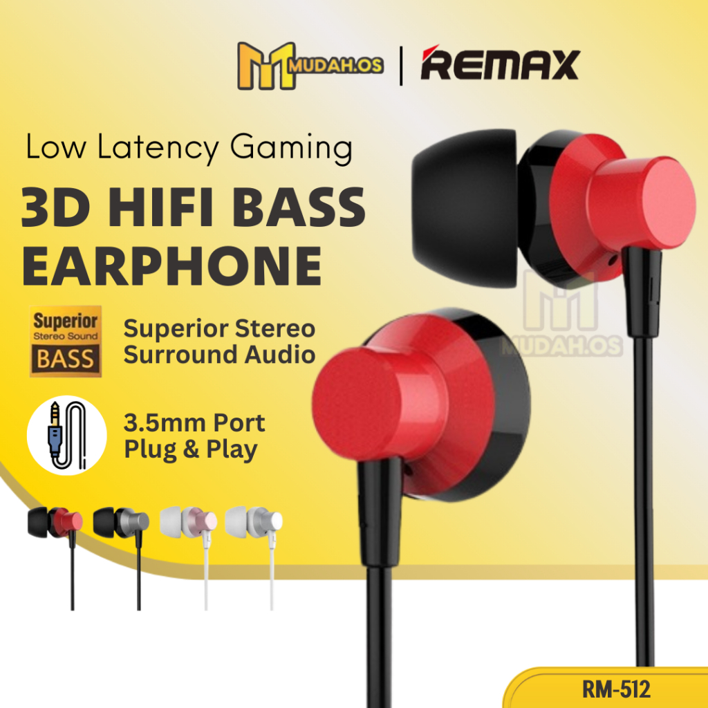 REMAX Earphone Stereo Earphone Bass Earphone Original Earphone In Ear ...