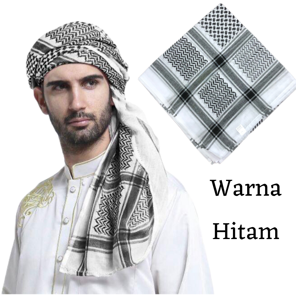 Serban Putih, Hitam dan Merah Bidang 55/58 / Serban Palestine READY ...