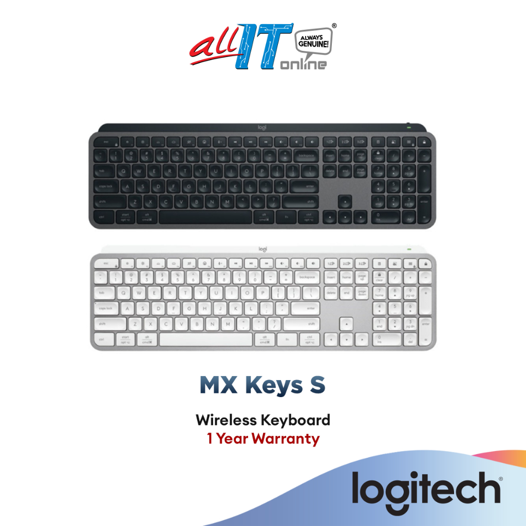 Logitech MX Keys S Wireless Keyboard, Low Profile, Fluid Precise Quiet ...