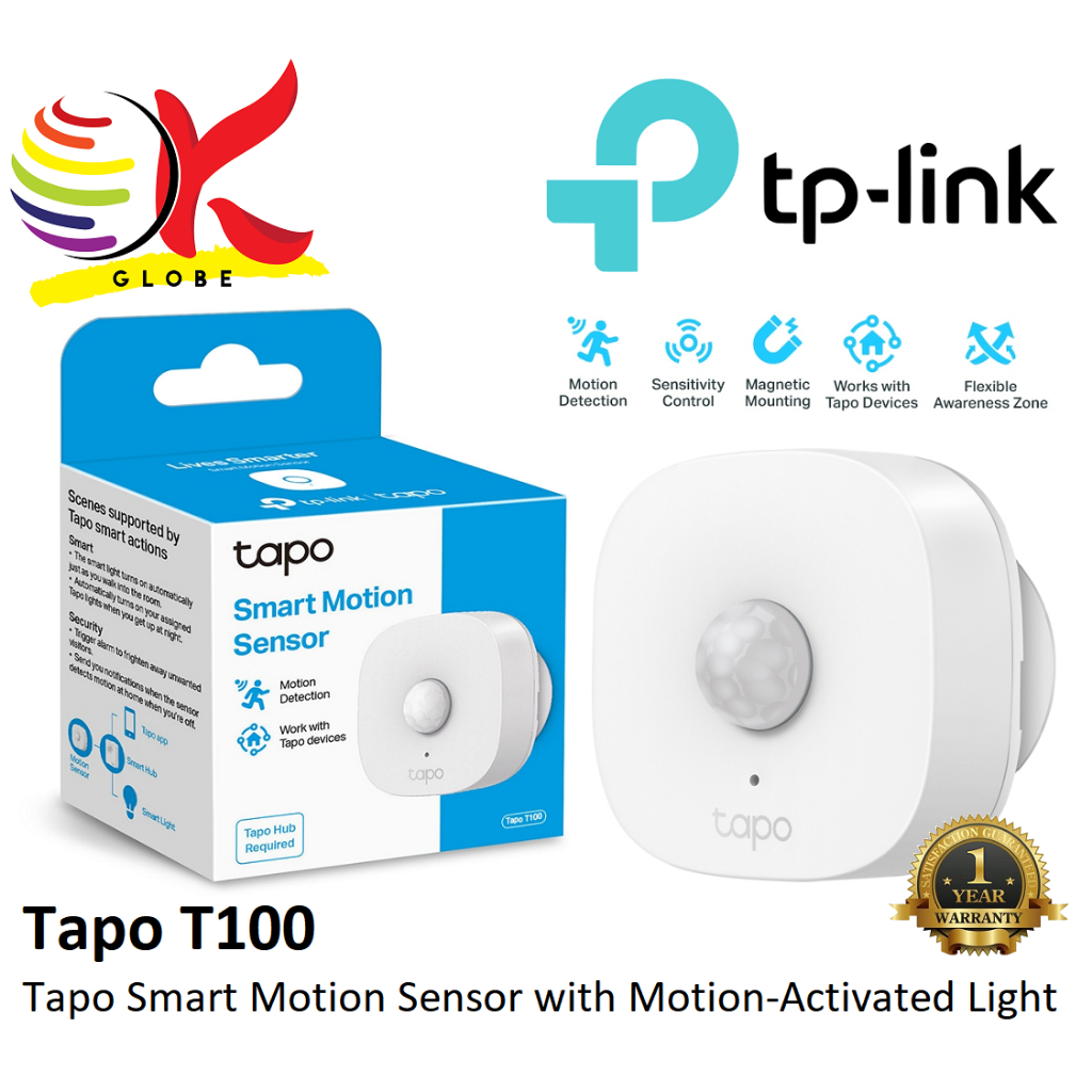 TPLINK TAPO T100 TAPO SMART MOTION SENSOR WITH MOTIONACTIVATED LIGHT