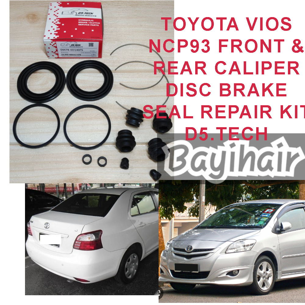 TOYOTA VIOS NCP93 FRONT & REAR CALIPER DISC BRAKE SEAL REPAIR KIT D5