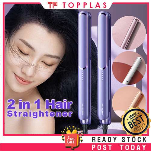Flat Iron Hair Straightener 15s Fast Heating Pelurus Rambut 2 In 1 ...