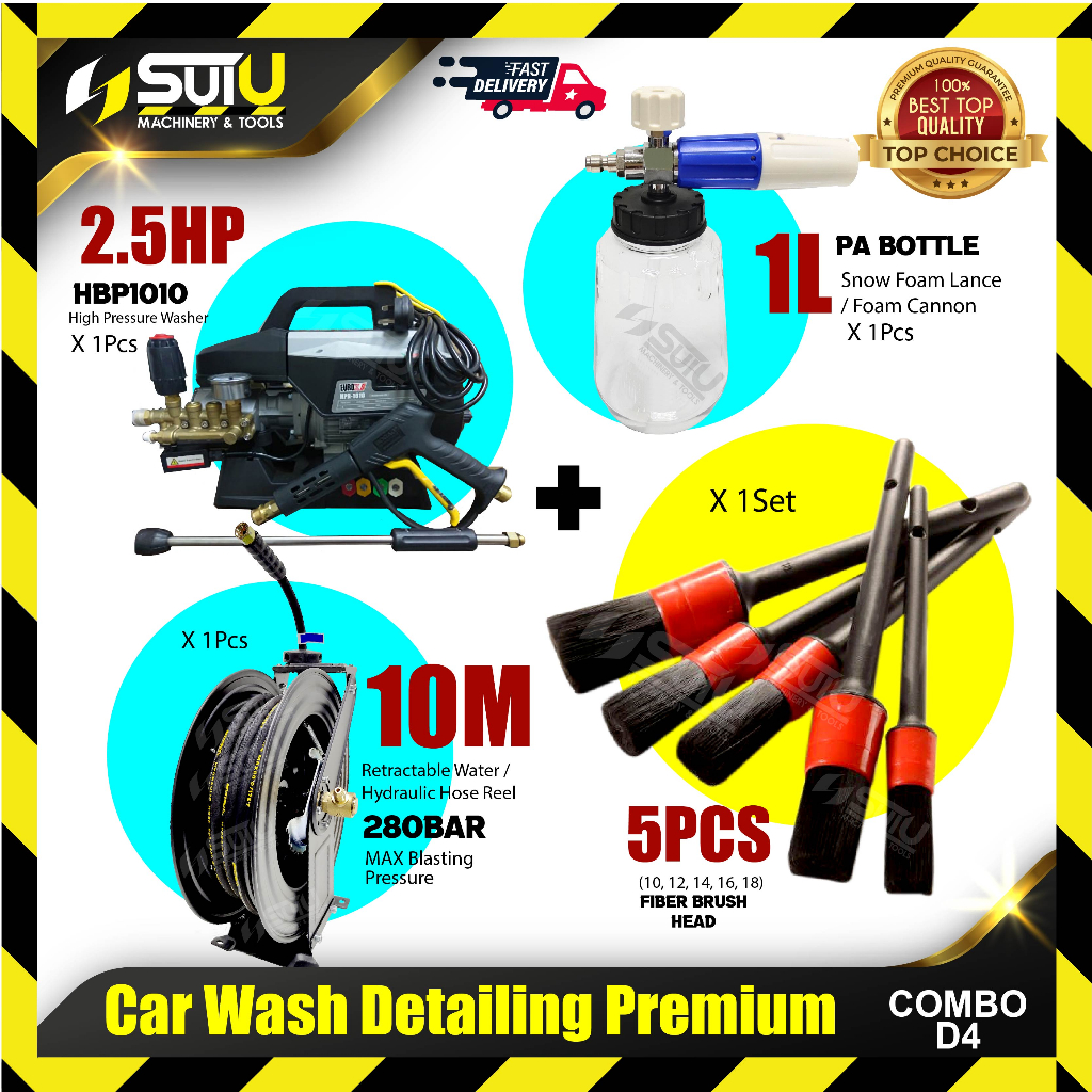 D4] Car Wash Detailing Premium Combo (HBP1010 + 1L Foam Cannon