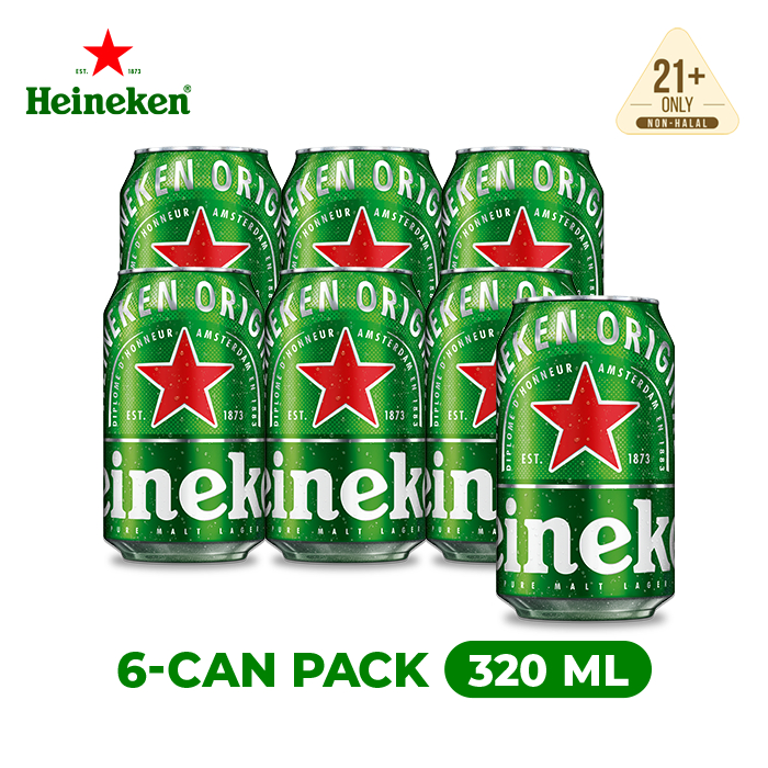 Heineken Premium Pilsner Lager Beer 5.0 Alcohol (6 x 320ml) Shopee