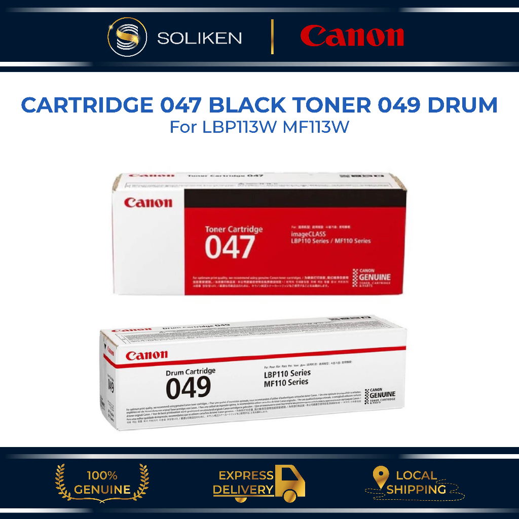 Canon 047 Black Toner Cartridge - Canon 049 Drum - 100% Authentic ...