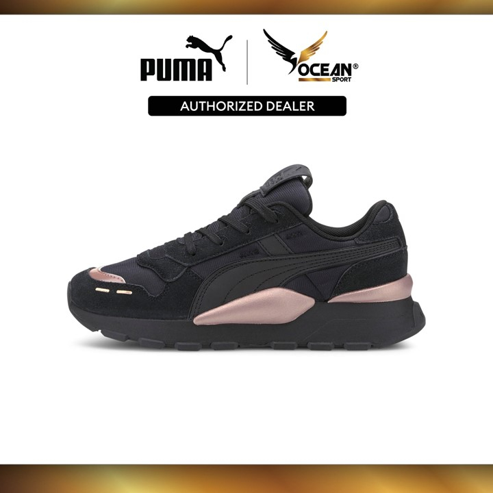 Rose gold and black puma shoes on sale