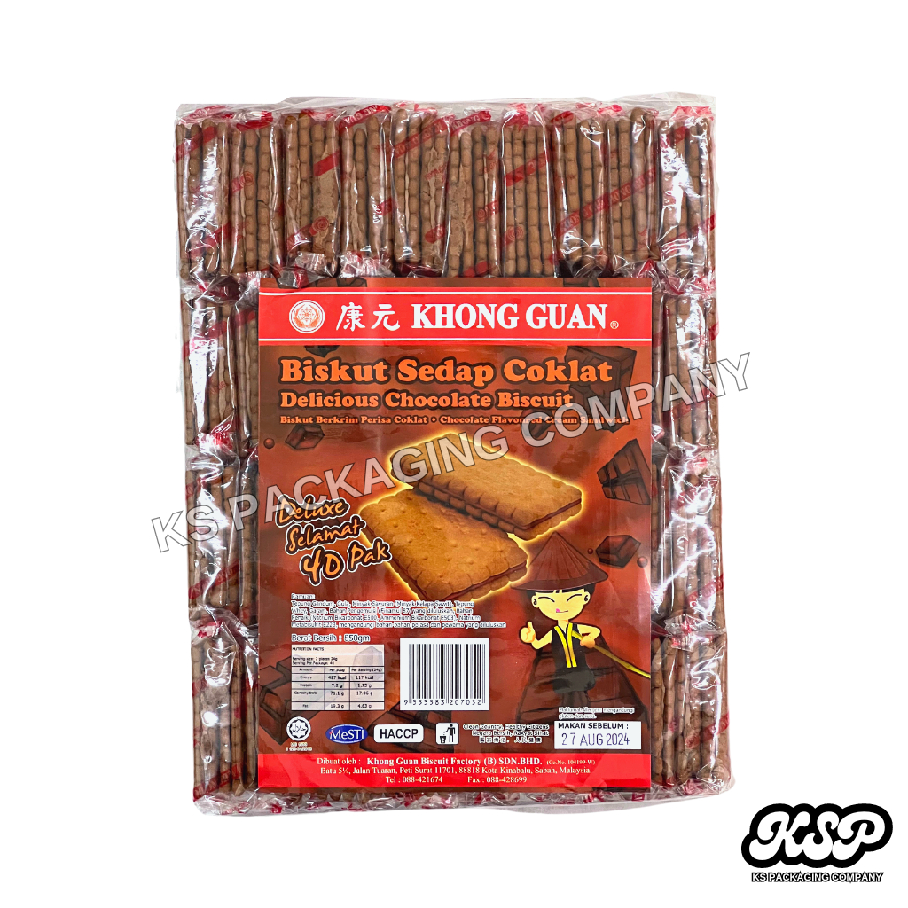 24g x 40 pcs Khong Guan Delicious Chocolate Flavoured Cream Sandwich