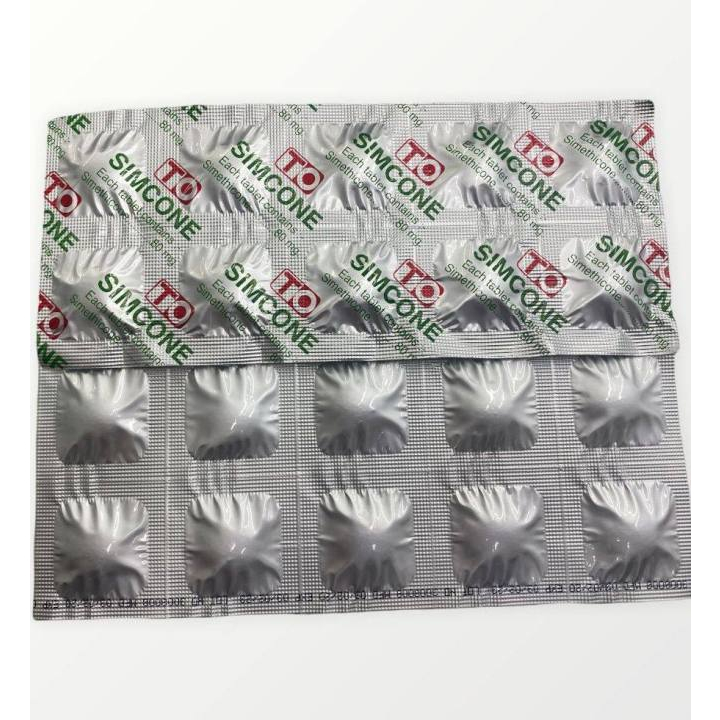 Simethicone 80MG Buang Angin Perut Kembung Sendawan 10biji | Shopee ...
