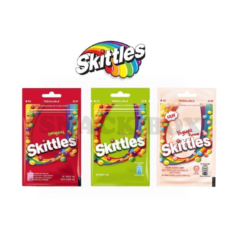 Skittles Original/Sour/Yogurt Fruit Flavour Candy (40G45G) Shopee
