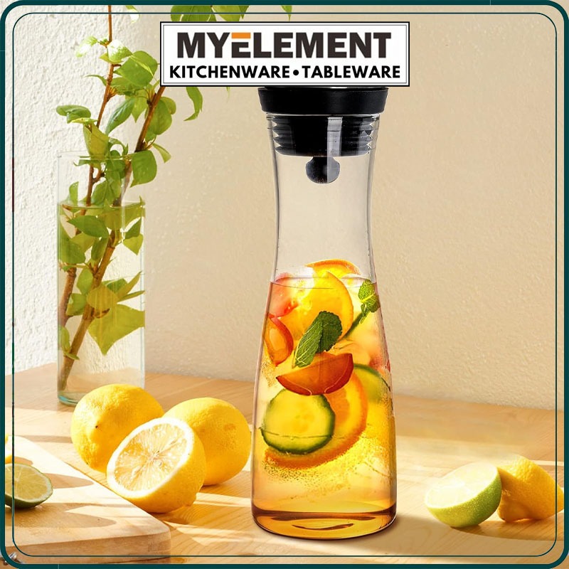 Myelement 1800mL Borosilicate Glass Bottle Pitcher with Filter ...