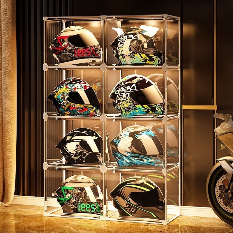 Motorcycle store helmet display