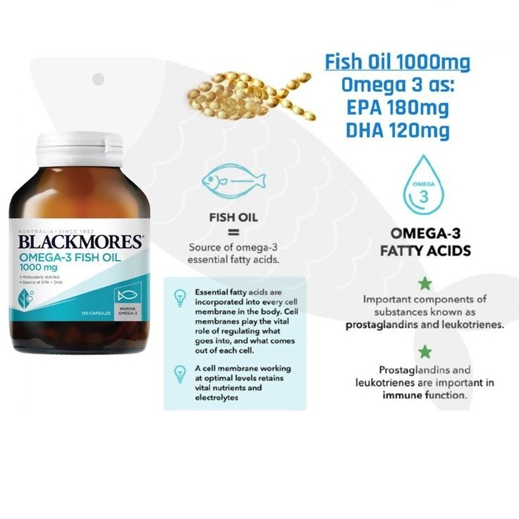 Blackmores Omega3 Fish Oil 1000mg Capsules Shopee Malaysia