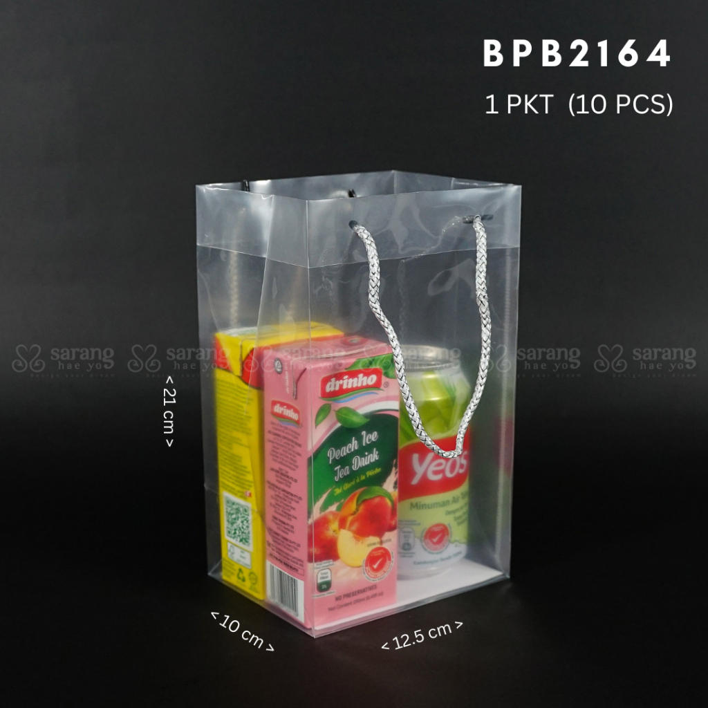 10 Pcs Transparent Doort Bag Sejadah T Bag Goodies Paper Beg