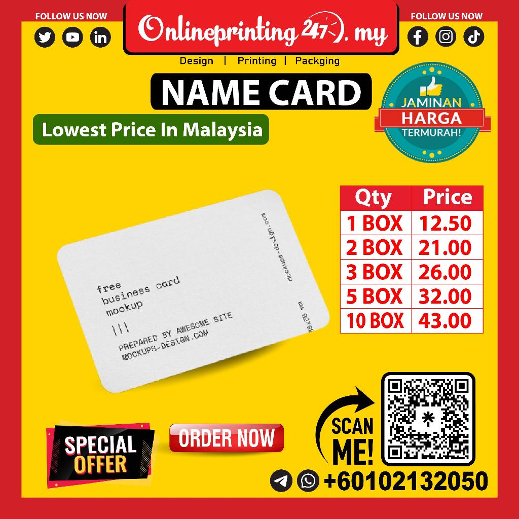 Customise Name Card for printing Name Card Multiple Name Card
