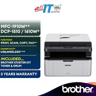 Brother DCP-1610W / DCP-1510 / MFC-1910W 3-in-1 Wireless Mono Laserjet Printer