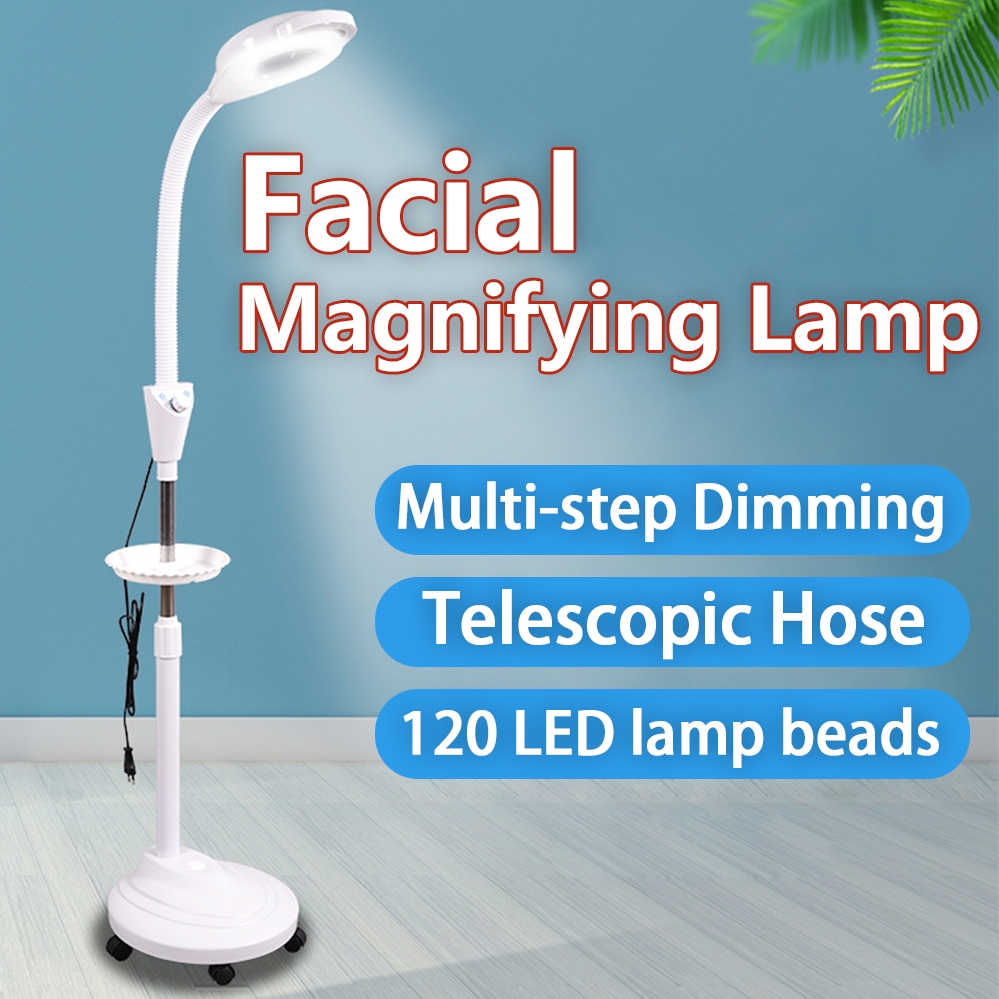 8X LED Diopter Facial Magnifying Lamp Floor Lamp Dentist Salon Beauty
