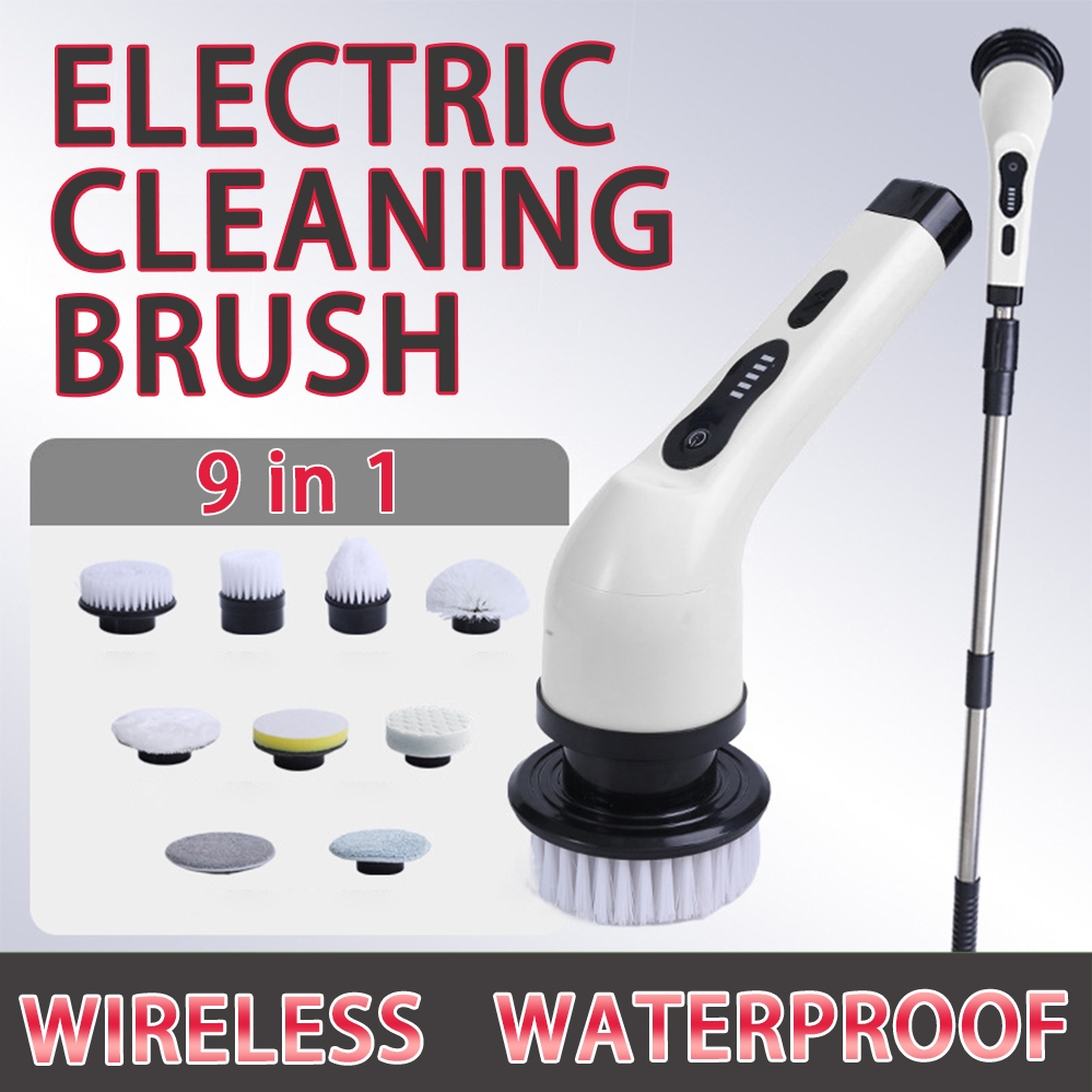9 in 1 Electric Cleaning Brush LED Power Display High Speed ...