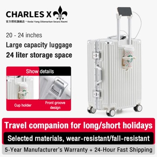 Luggage Aluminum Frame 24-Inch Trolley Case Multi-Functional with