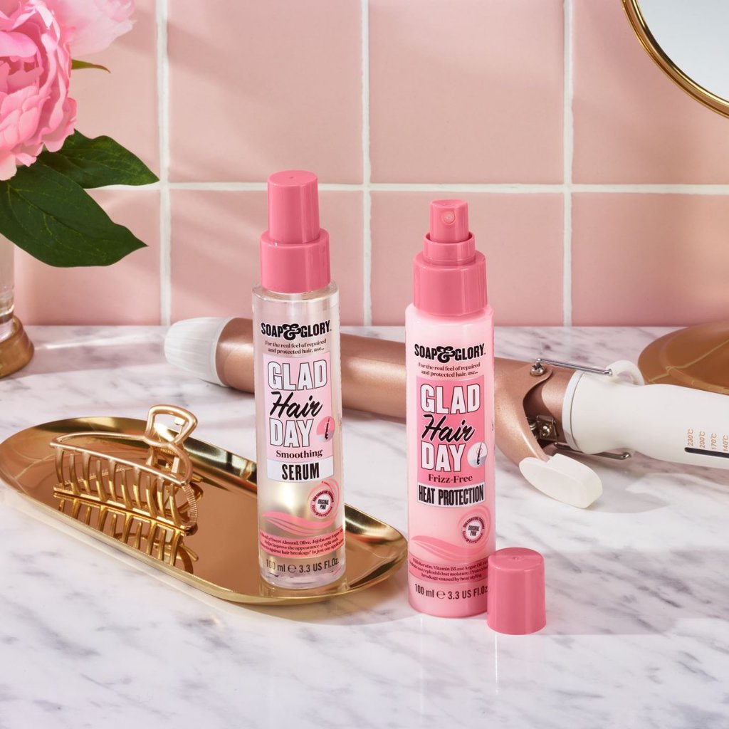 Soap & Glory GLAD Hair DAY Smoothing SERUM/FrizzFree HEAT PROTECTION