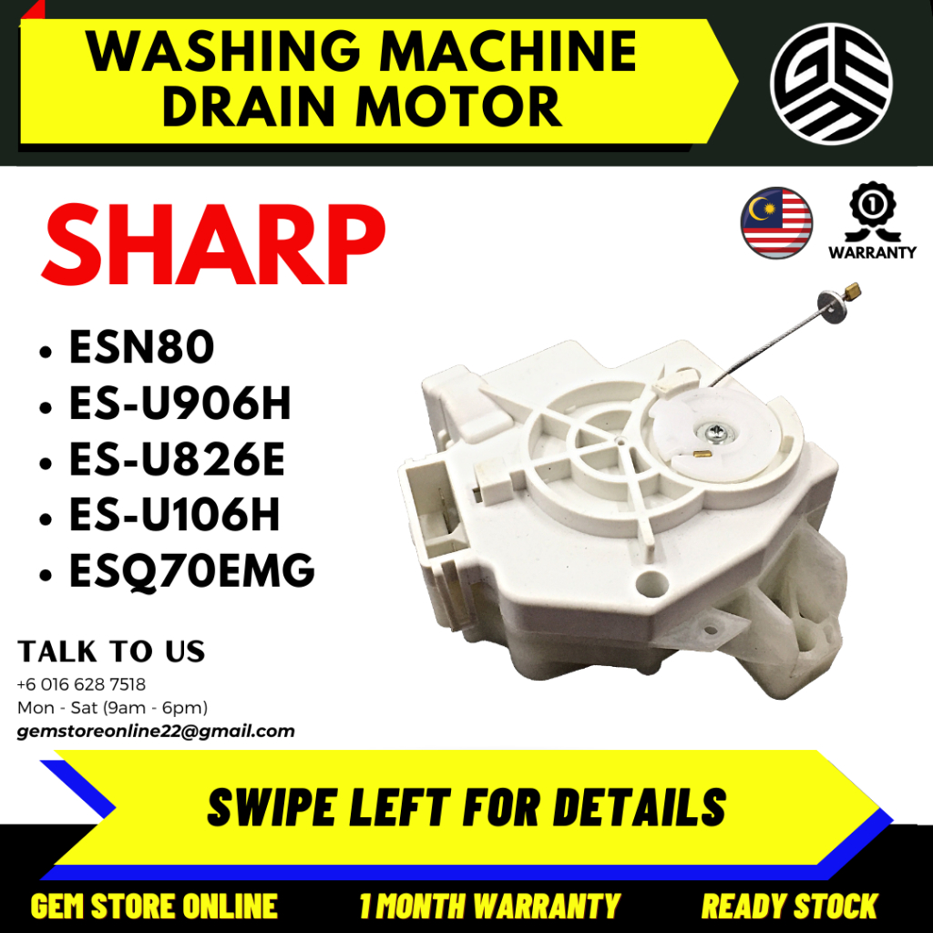 ES U906H ES U826E ES U106H ESN80 ESQ70EMG ES S763M H ES R90M ES U756E SHARP Washing Machine Drain Motor