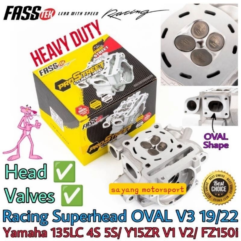FASSTEK SUPER HEAD RACING CYLINDER HEAD LC135 V1 Y15ZR CNC PROTED SUPER ...
