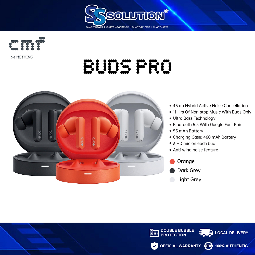 CMF by Nothing Buds Pro with 45 dB ANC-upto 39 hours of battery life-Ultra  Bass