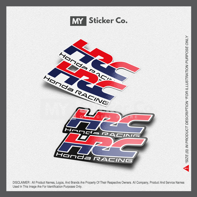 Sticker - Honda HRC w. Text (2 Pieces/Set) | Shopee Malaysia