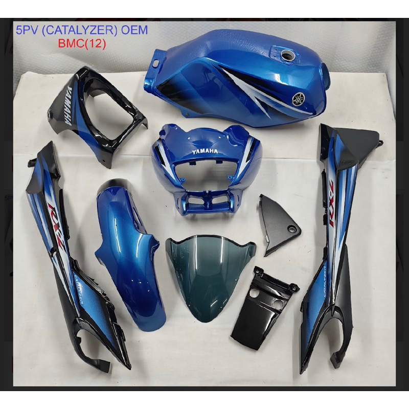 FREE STICKER 5in1 (100% OEM ) YAMAHA RXZ CATELYZER COVER SET OEM HITAM ...