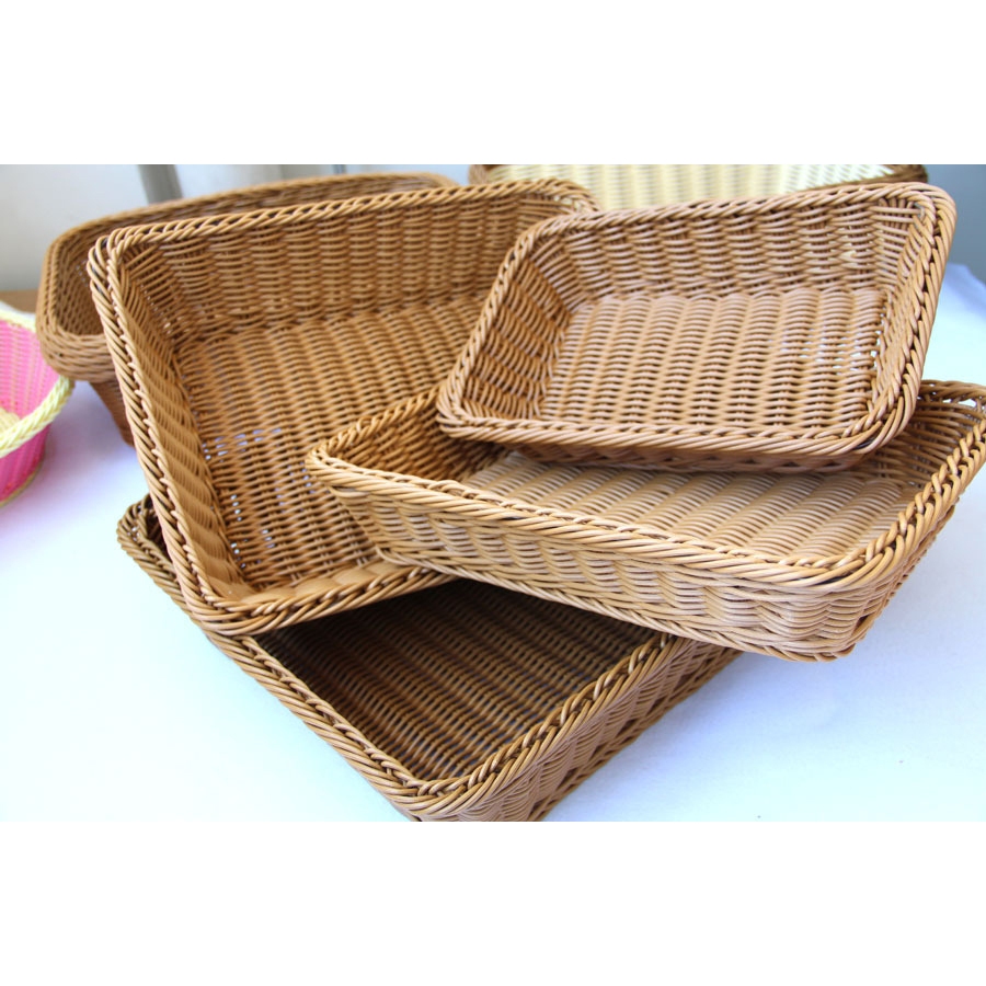 Synthetic Rattan Bread Basket, Rattan Storage Basket, Fruit Basket ...