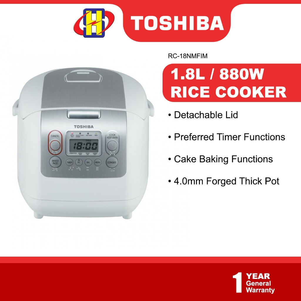 Toshiba Rice Cooker (1.8L) Thick NonStick Pot Digital Rice
