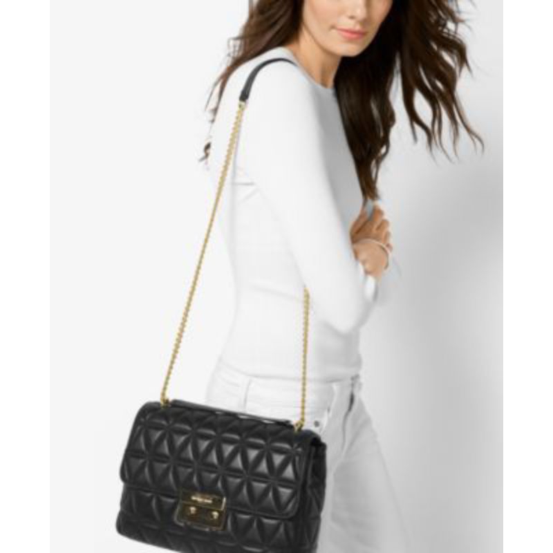 Michael kors sloan lg chain shoulder bag black clearance