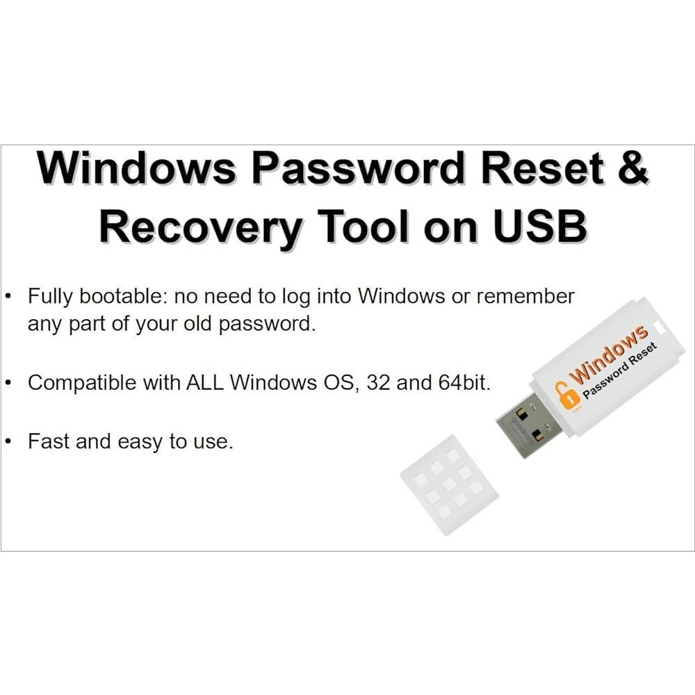 Password reset recovery unlock tool for all windows on bootable usb