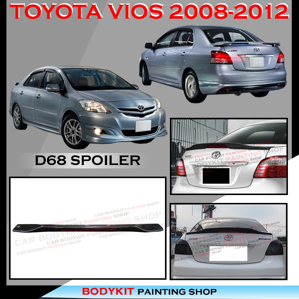 TOYOTA VIOS DUGONG NCP93 2008-2012 D68 DRIVE 68 STYLE REAR SPOILER ...