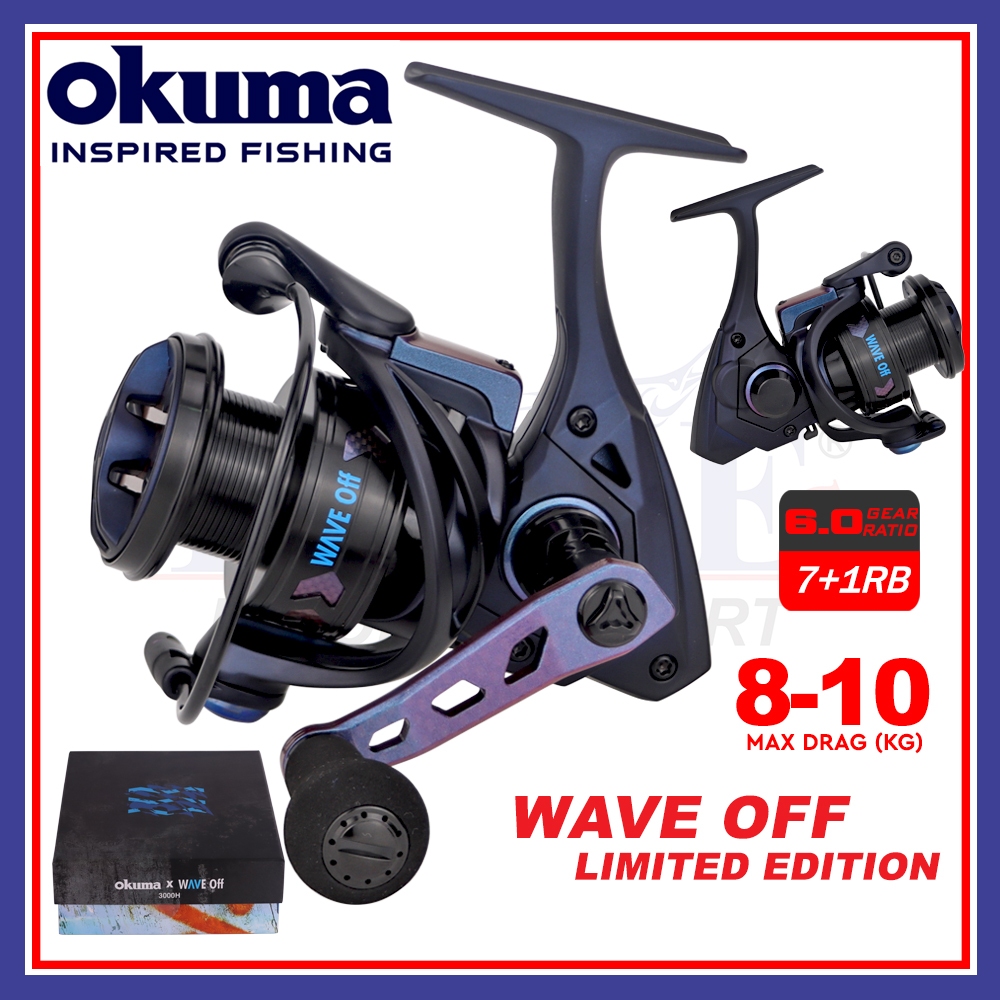 LIMITED EDITION Okuma Wave Off Spinning Fishing Reel Paint Off Max Drag  8kg-10kg Urban Design Trademarked