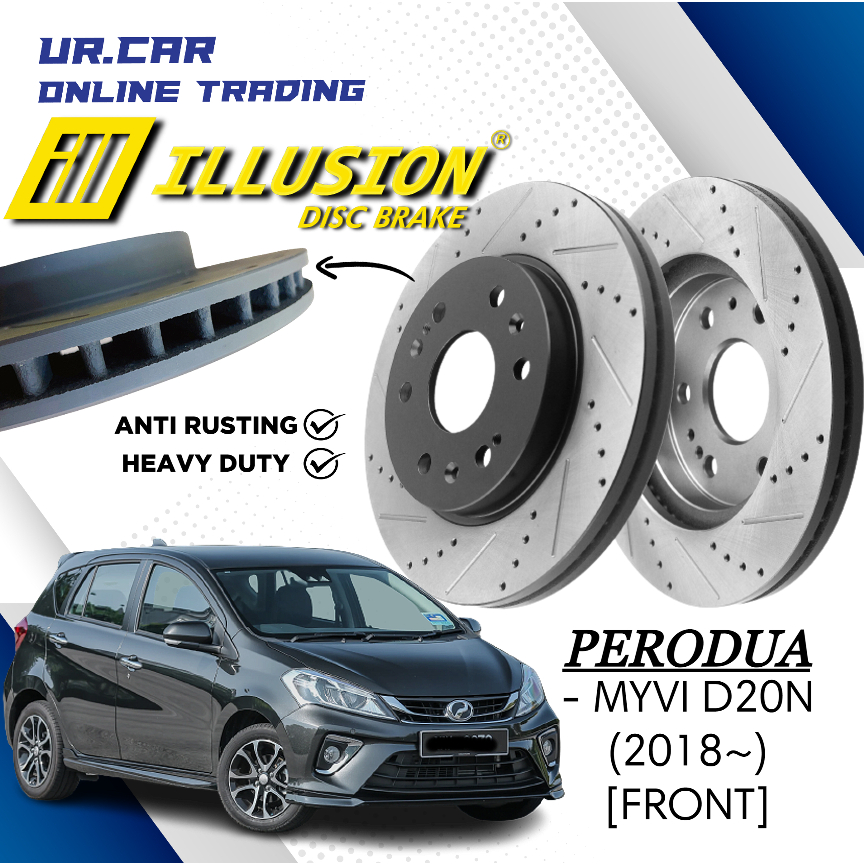 Perodua Myvi 2018 Gen3 D20n New (2018-present) Front Brake Pad Depan Made By Super R 1 Set 4pcs