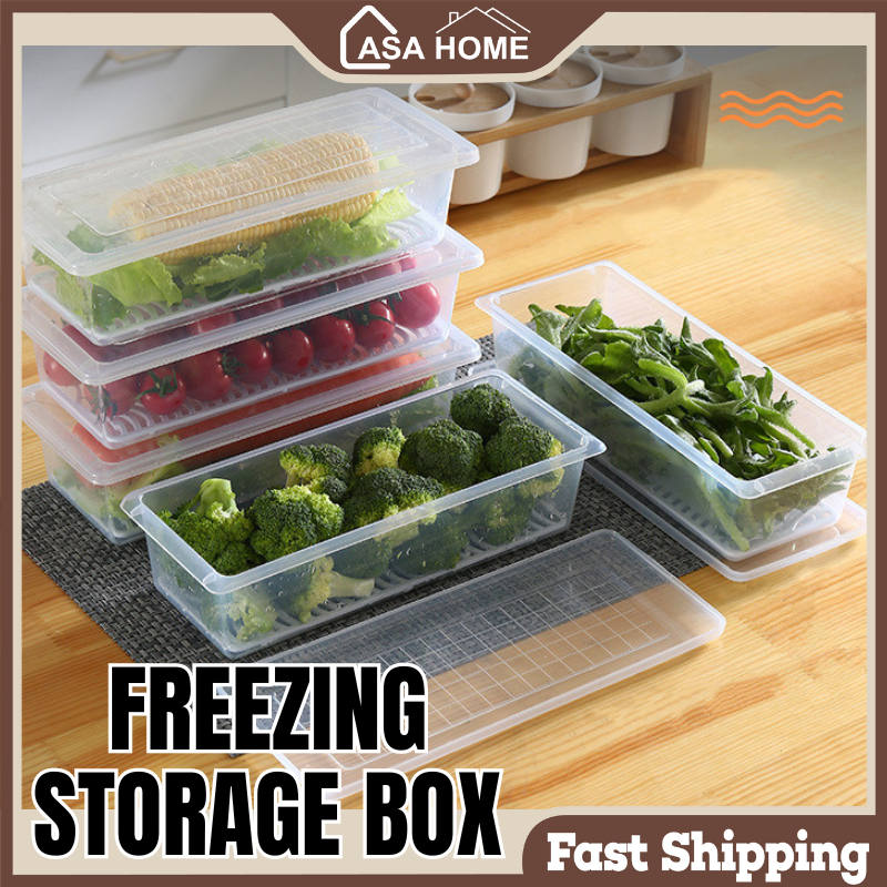 CASA Freezing Storage Food Container With Drain Layer Bekas Lauk Peti ...