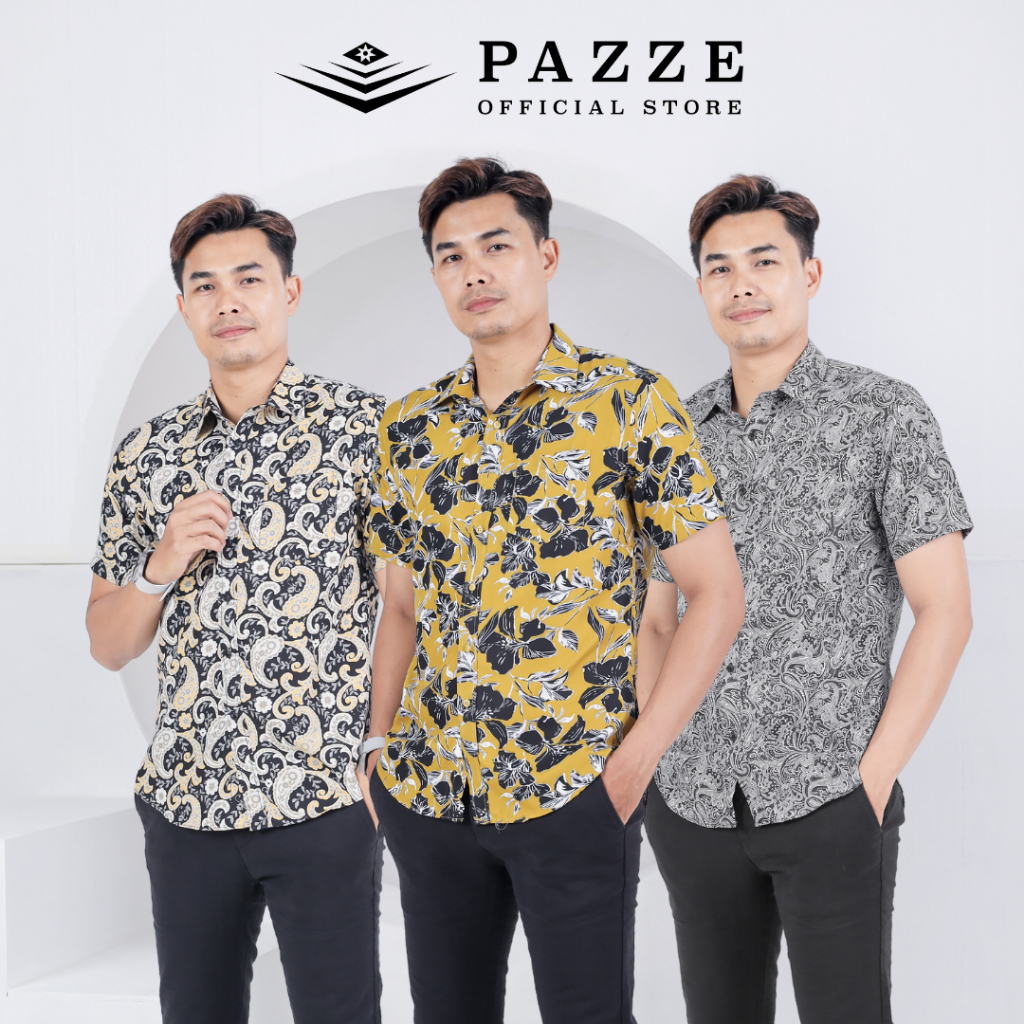 Pazze Baju Batik Slim Fit Short Sleeve | Shopee Malaysia