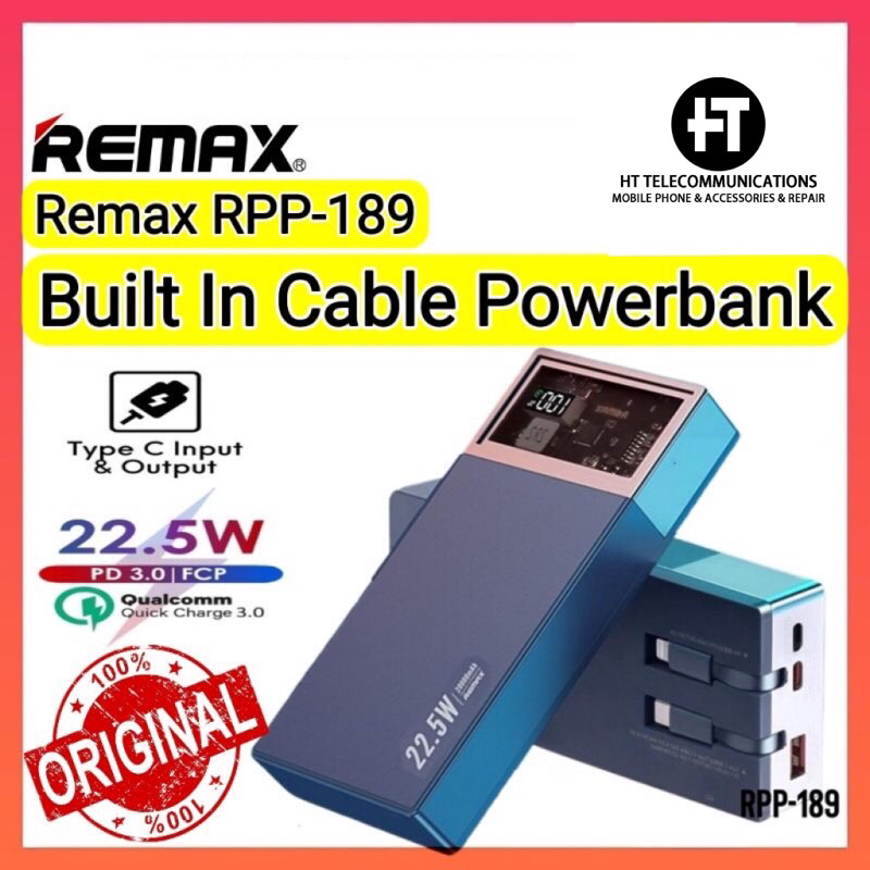 Remax RPP-189 with Built In Cable Powerbank 22.5W Fast Charging ...