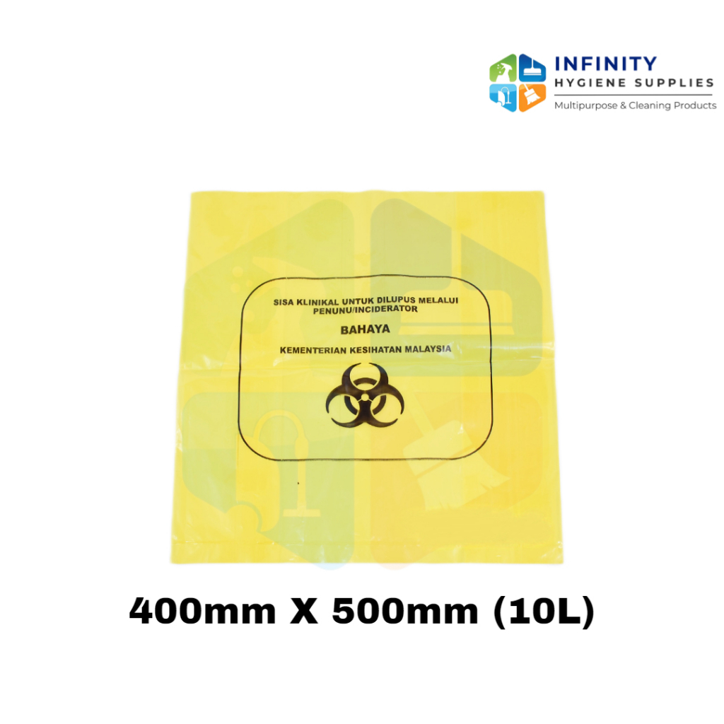 Biohazard Clinical Waste Bag 400mm x 500mm (10L) [PER PIECE] Shopee